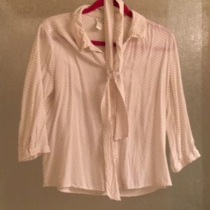 🛑 forever 21 polka dot button top with tie scarf